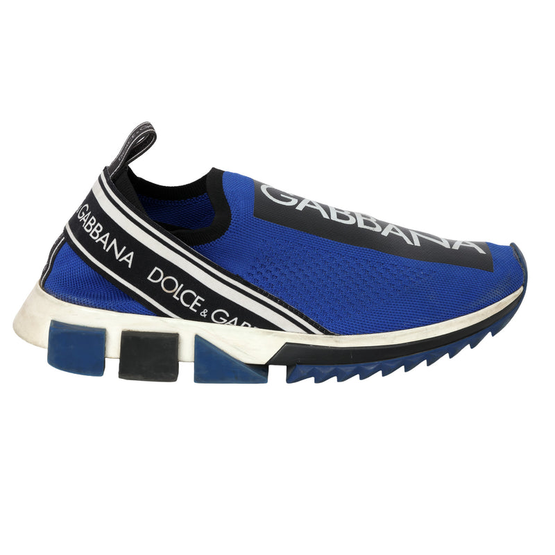 Women Dolce & Gabbana Blue White Slip On Sorrento Sneakers Shoes 40