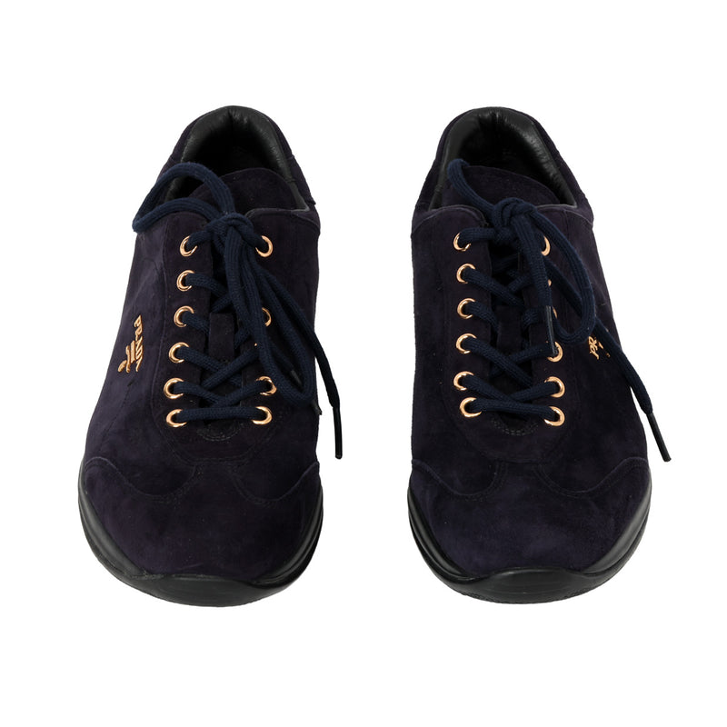 Pre-loved Prada Deep Purple Sport Suede Sneakers