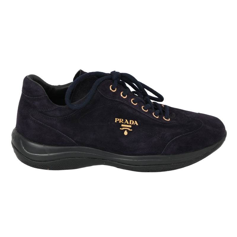 Pre loved prada deep purple sport suede sneakers sale