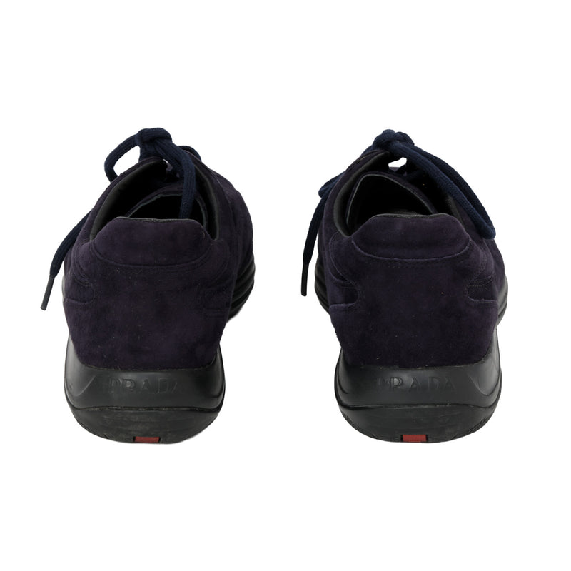 Women prada deep purple sport suede sneakers black