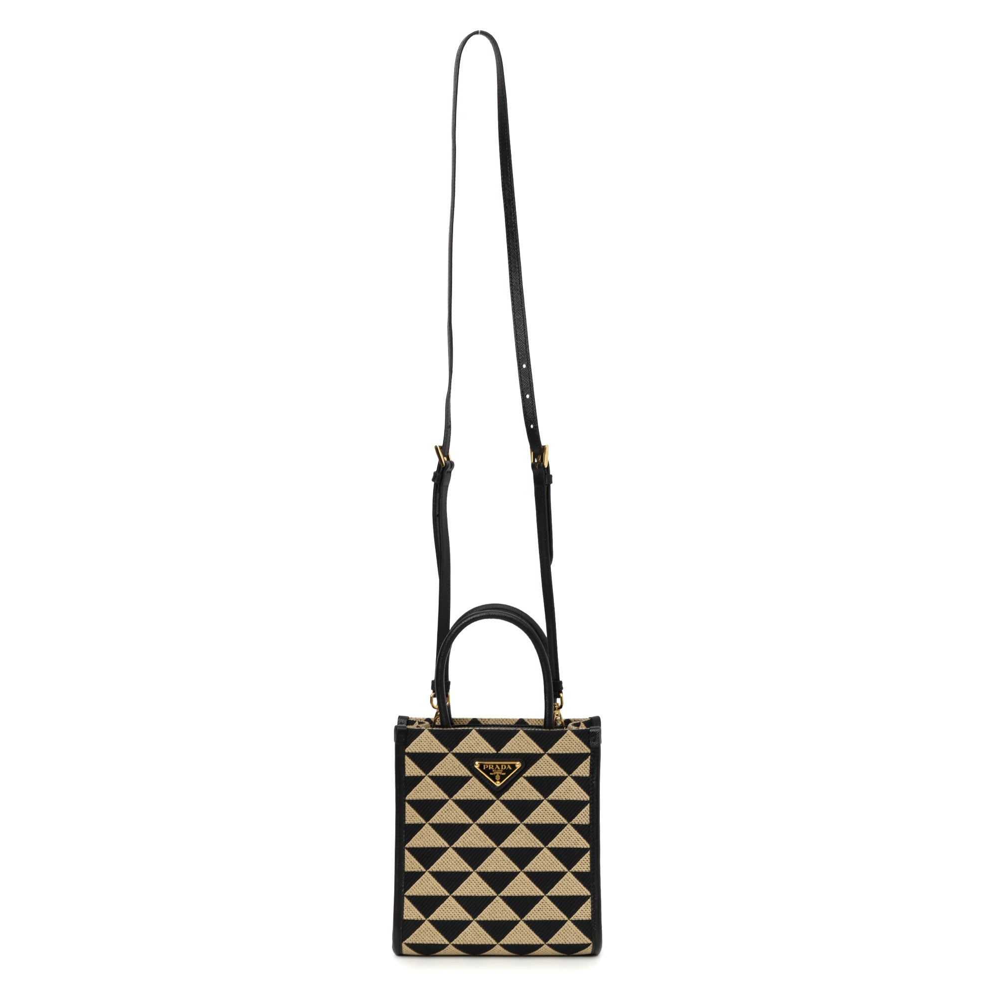 Black and Beige Symbole Jacquard Mini Bag