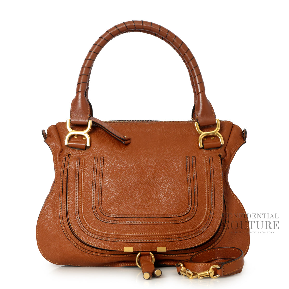 Tan Medium Marcie Bag In Grained Leather