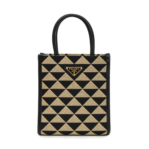 Black and Beige Symbole Jacquard Mini Bag
