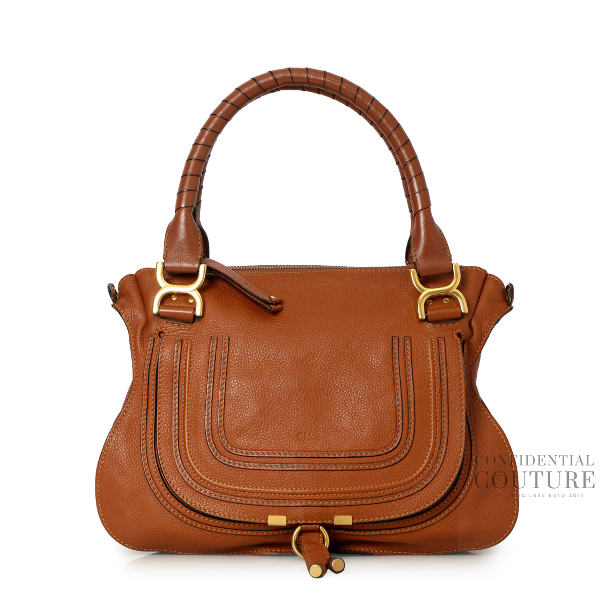 Tan Medium Marcie Bag In Grained Leather
