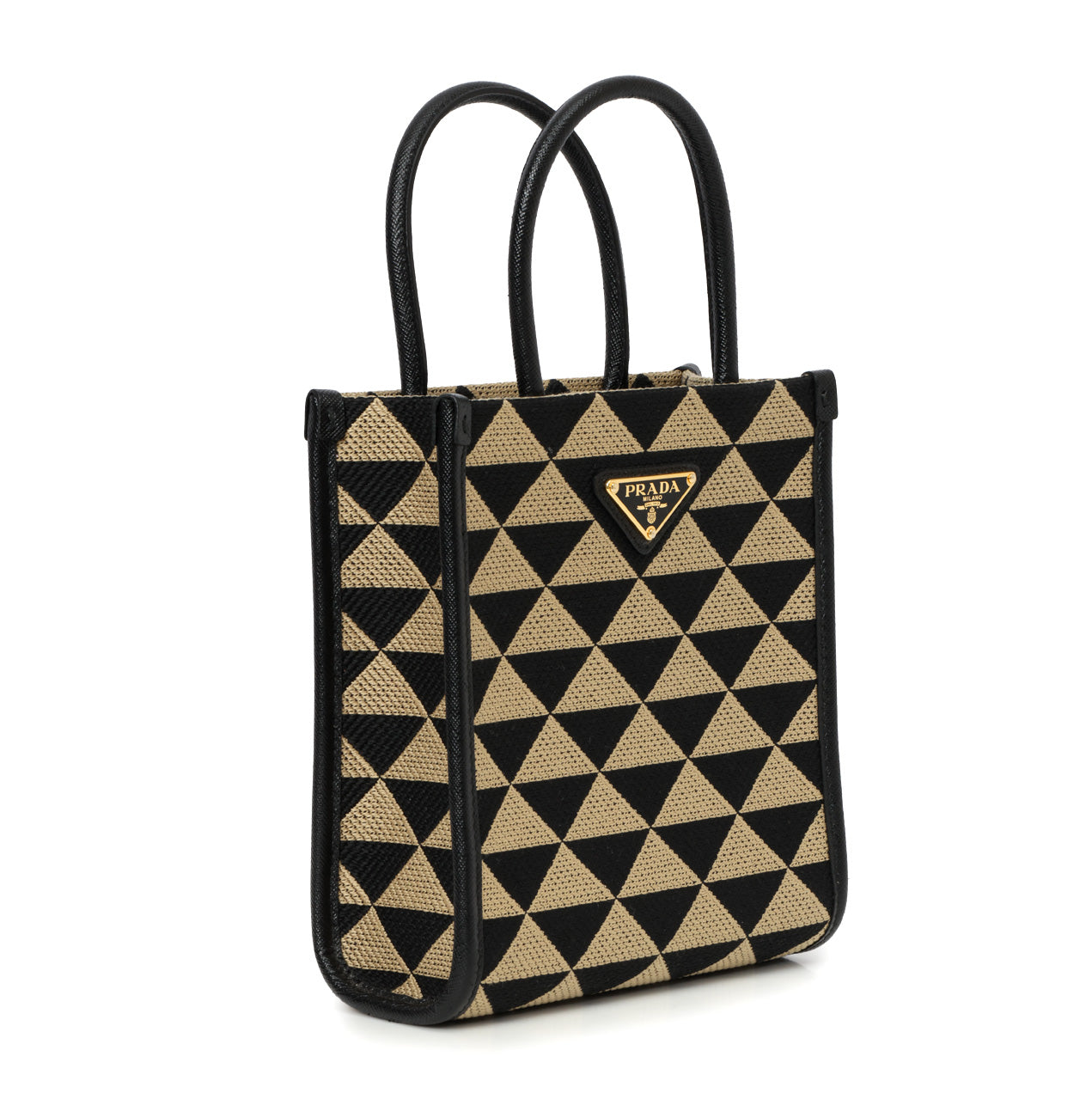 Black and Beige Symbole Jacquard Mini Bag