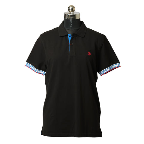 100% Cotton Black Polo With RC Monogram And Logo Tshirt- XL