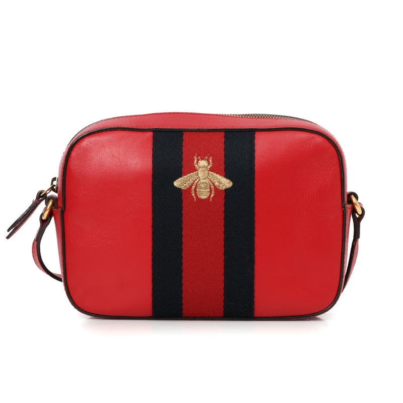 Gucci Red Webby Bee Crossbody Bag