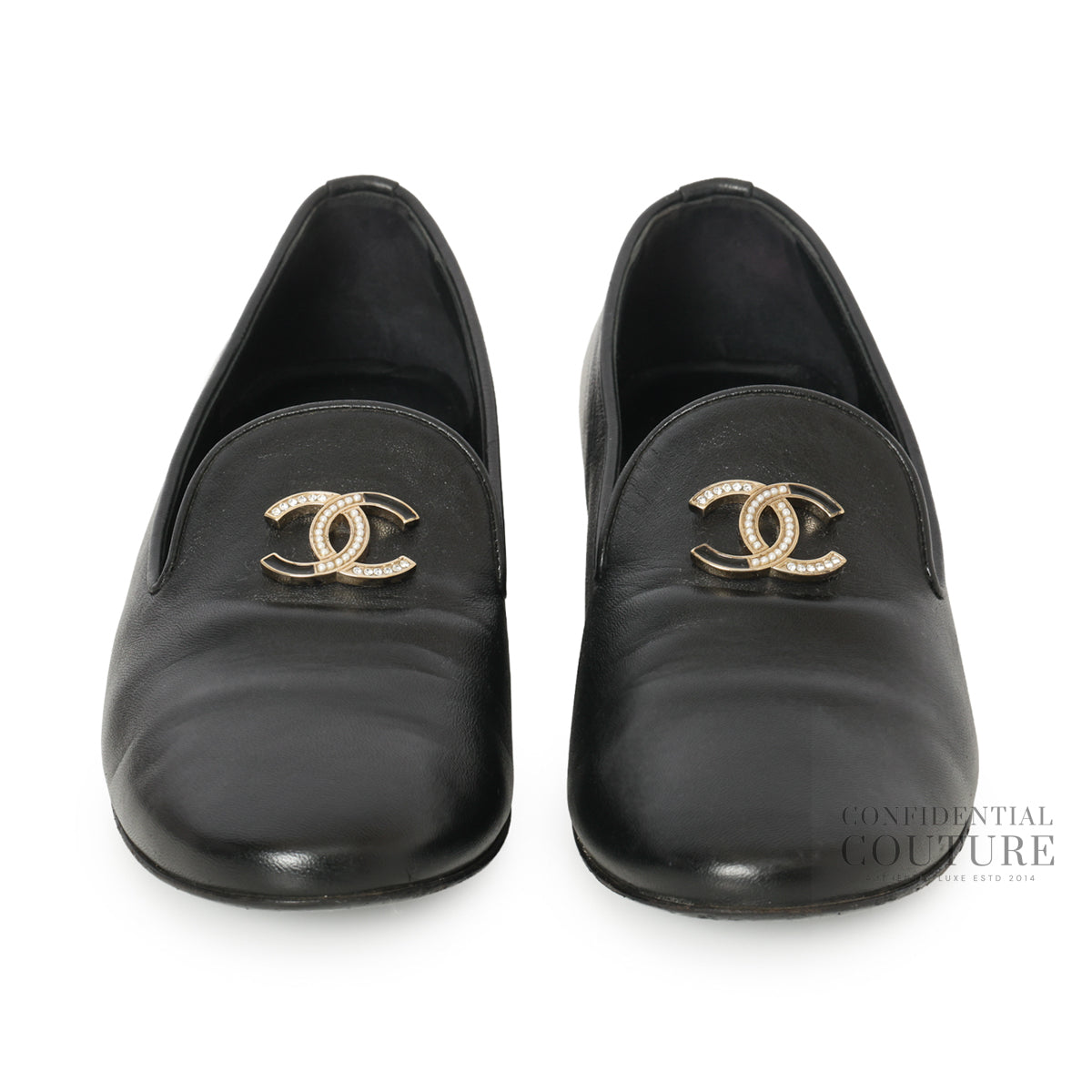 CC Moccasin Black Leather Loafers | EU 35.5
