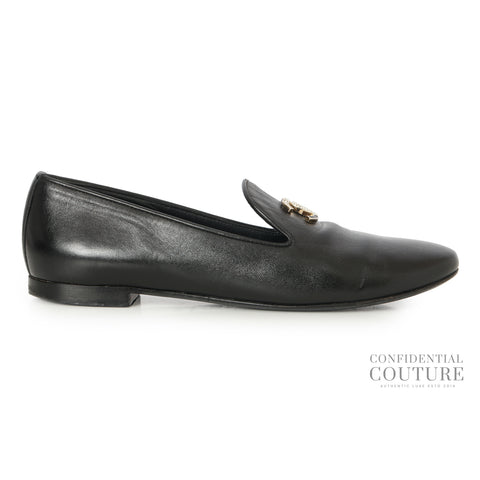 CC Moccasin Black Leather Loafers | EU 35.5