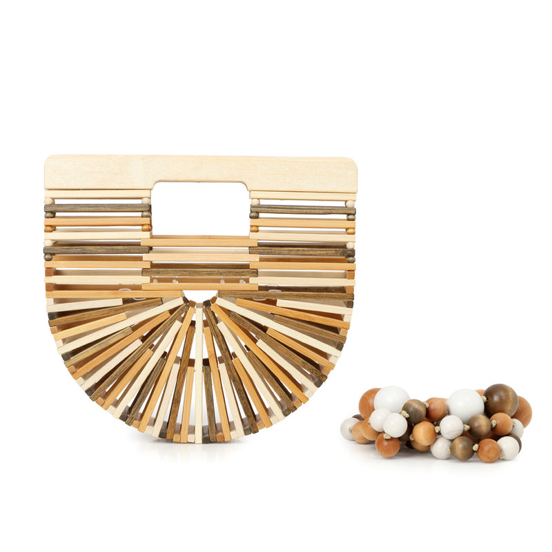 Arc Bamboo Small Top Handle Bag