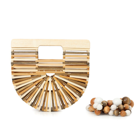 Arc Bamboo Small Top Handle Bag