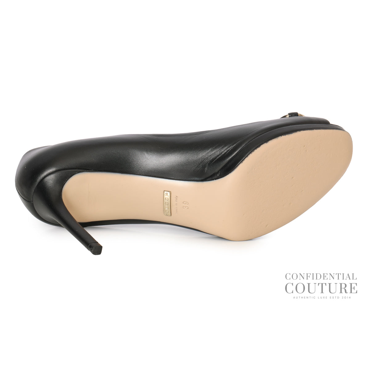 Black Leather Horsebit Pumps | EU 39