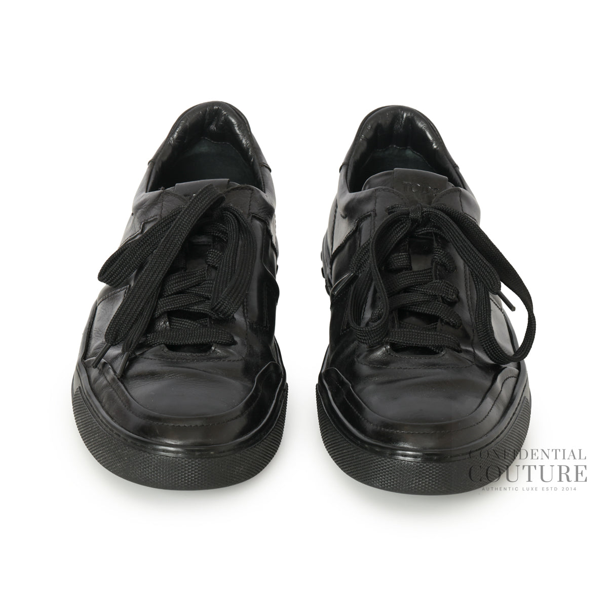 Leather Low Top Black Sneakers | EU 38.5