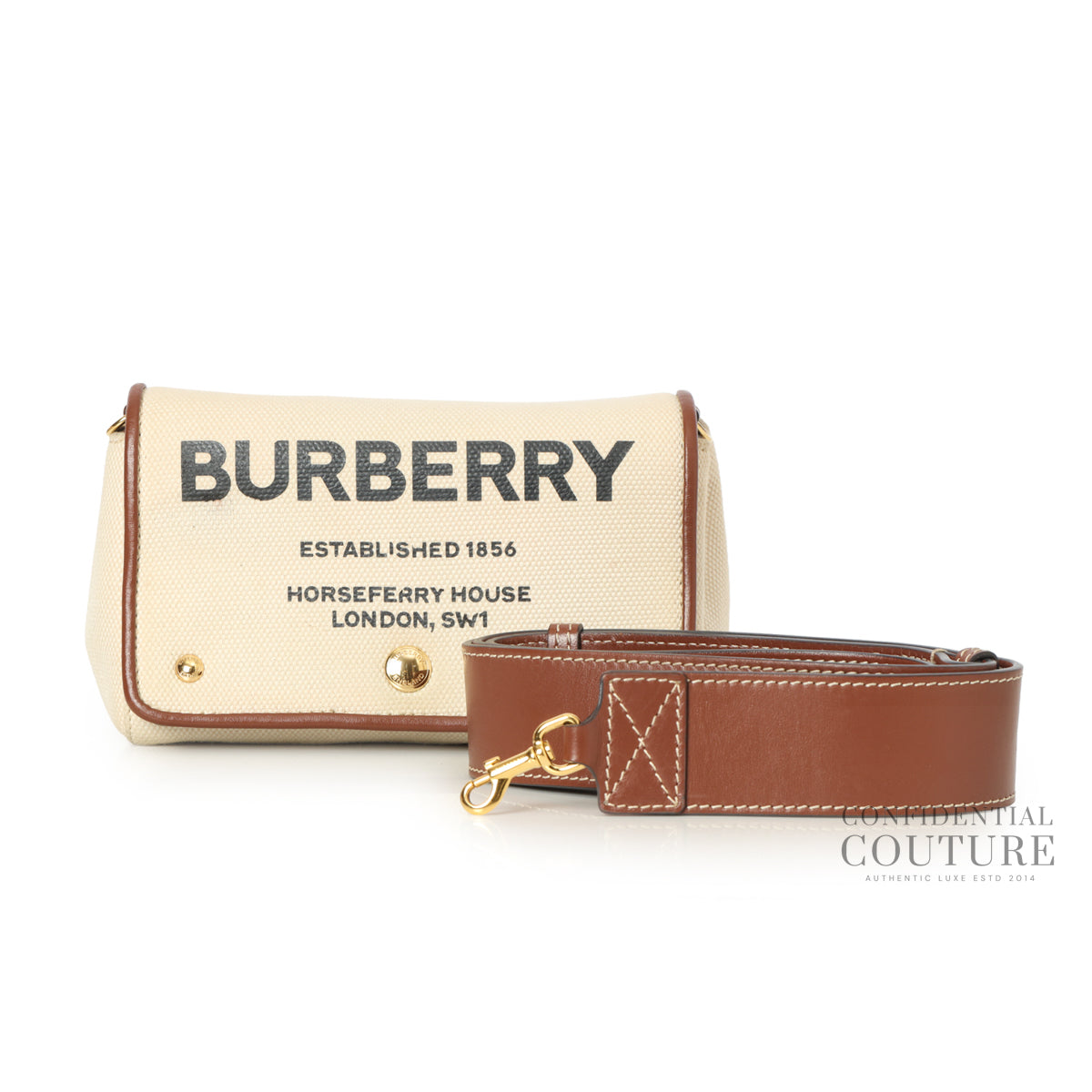 Small Horseferry Print Cotton Canvas Crossbody Bag