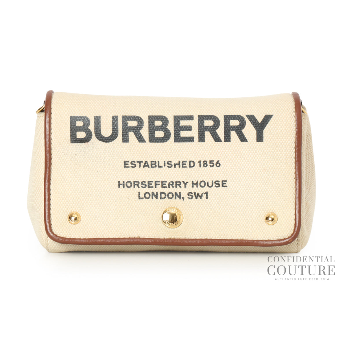 Small Horseferry Print Cotton Canvas Crossbody Bag