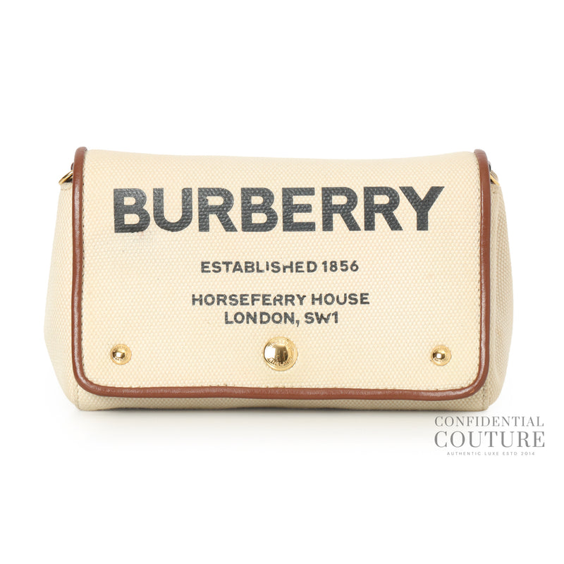 Small Horseferry Print Cotton Canvas Crossbody Bag