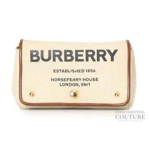 Small Horseferry Print Cotton Canvas Crossbody Bag
