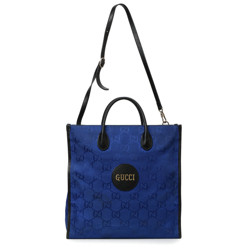 Blue GG Nylon Off The Grid Vertical Tote Bag