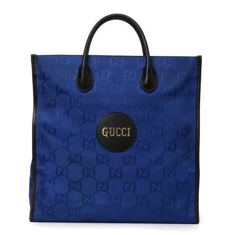 Blue GG Nylon Off The Grid Vertical Tote Bag