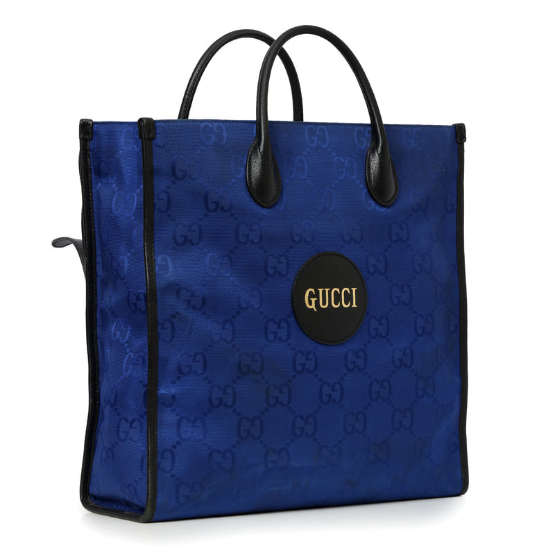 Gucci blue gg nylon off the grid vertical tote bag Blue