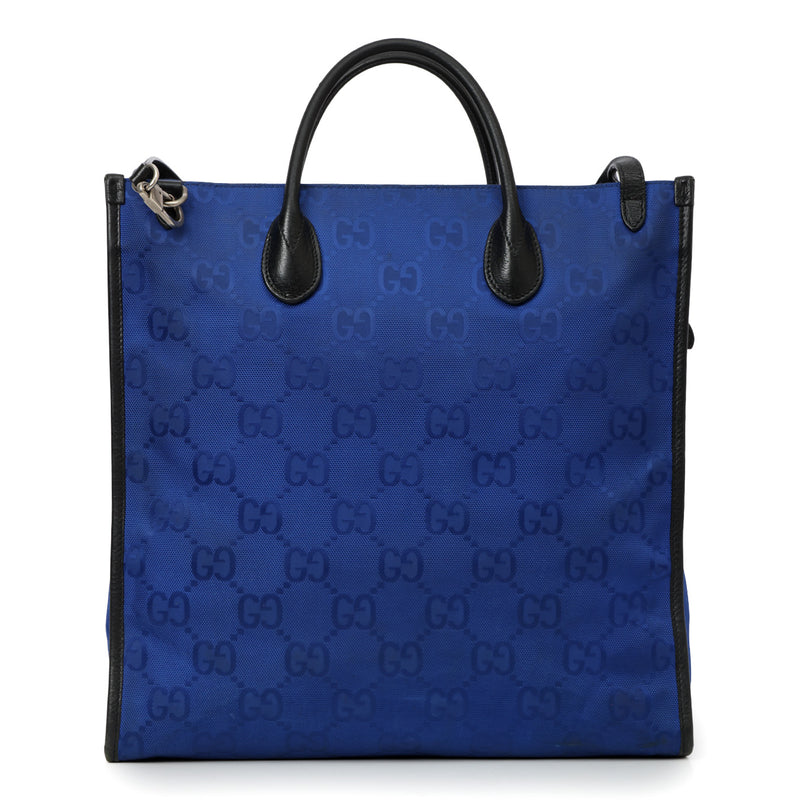 Pre-loved Gucci Blue GG Nylon Off The Grid Vertical Tote Bag