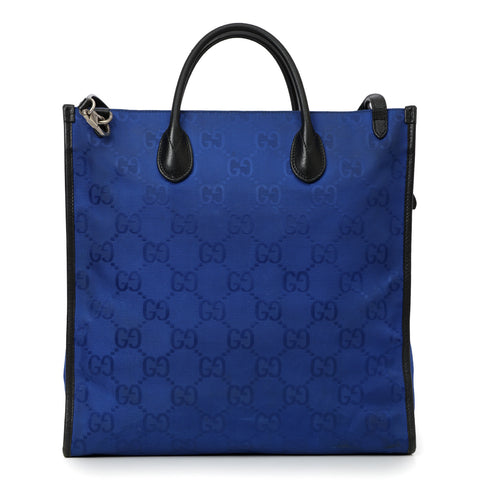 Blue GG Nylon Off The Grid Vertical Tote Bag