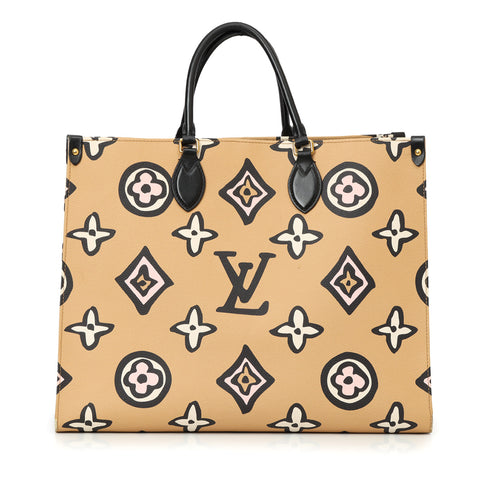 Limited Edition Creme Wild at Heart Monogram Canvas Onthego GM Bag