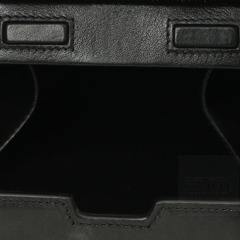 Black Vertical Leather Wallet on Strap
