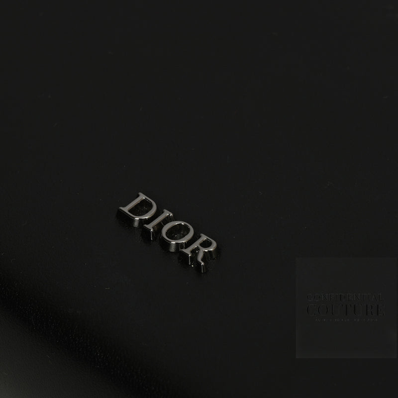 Black Vertical Leather Wallet on Strap