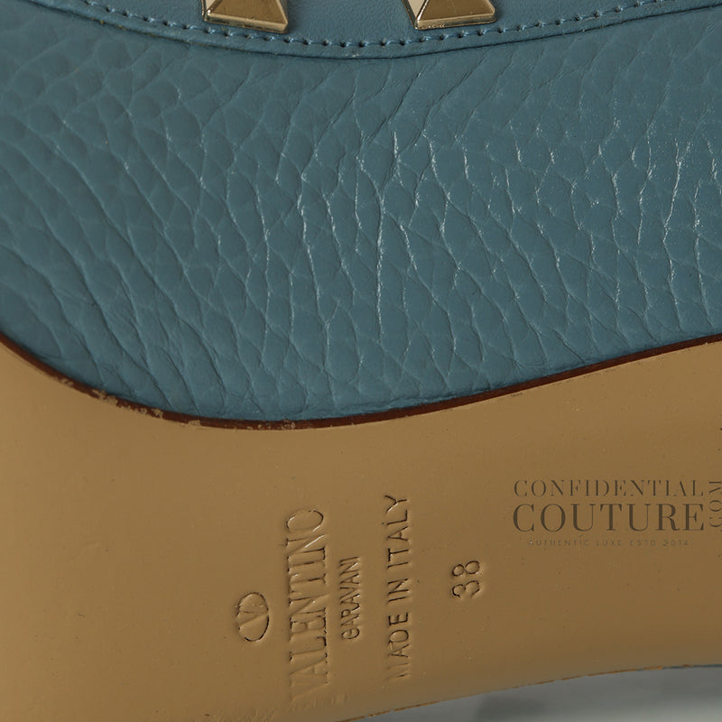 Women valentino light blue rockstud pumps eu 38 price