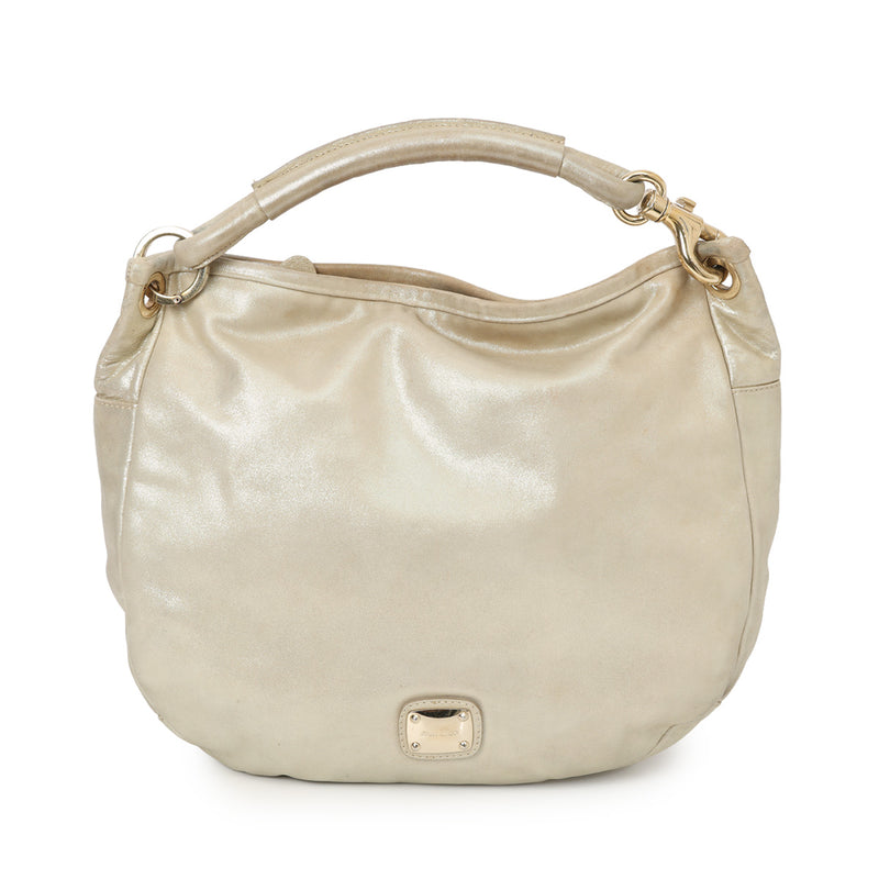 Pre-Owned Jimmy Choo Sky Metallic Beige Shoulder Bag