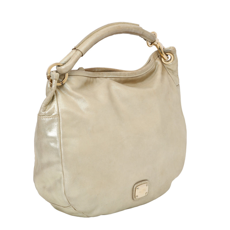 Pre owned jimmy choo sky metallic beige shoulder bag sale