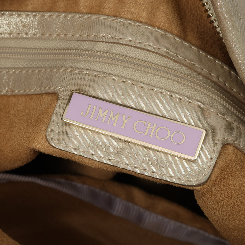 Jimmy Choo Sky Metallic Beige Shoulder Bag
