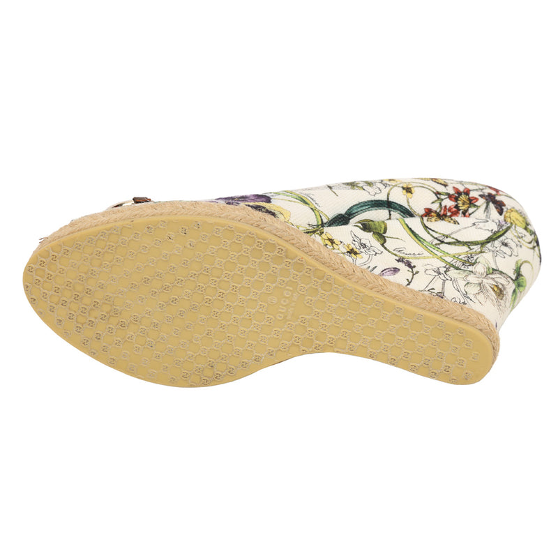 Pre loved gucci keilabsatz sandalen mit blumenmuster wedges 38 sale