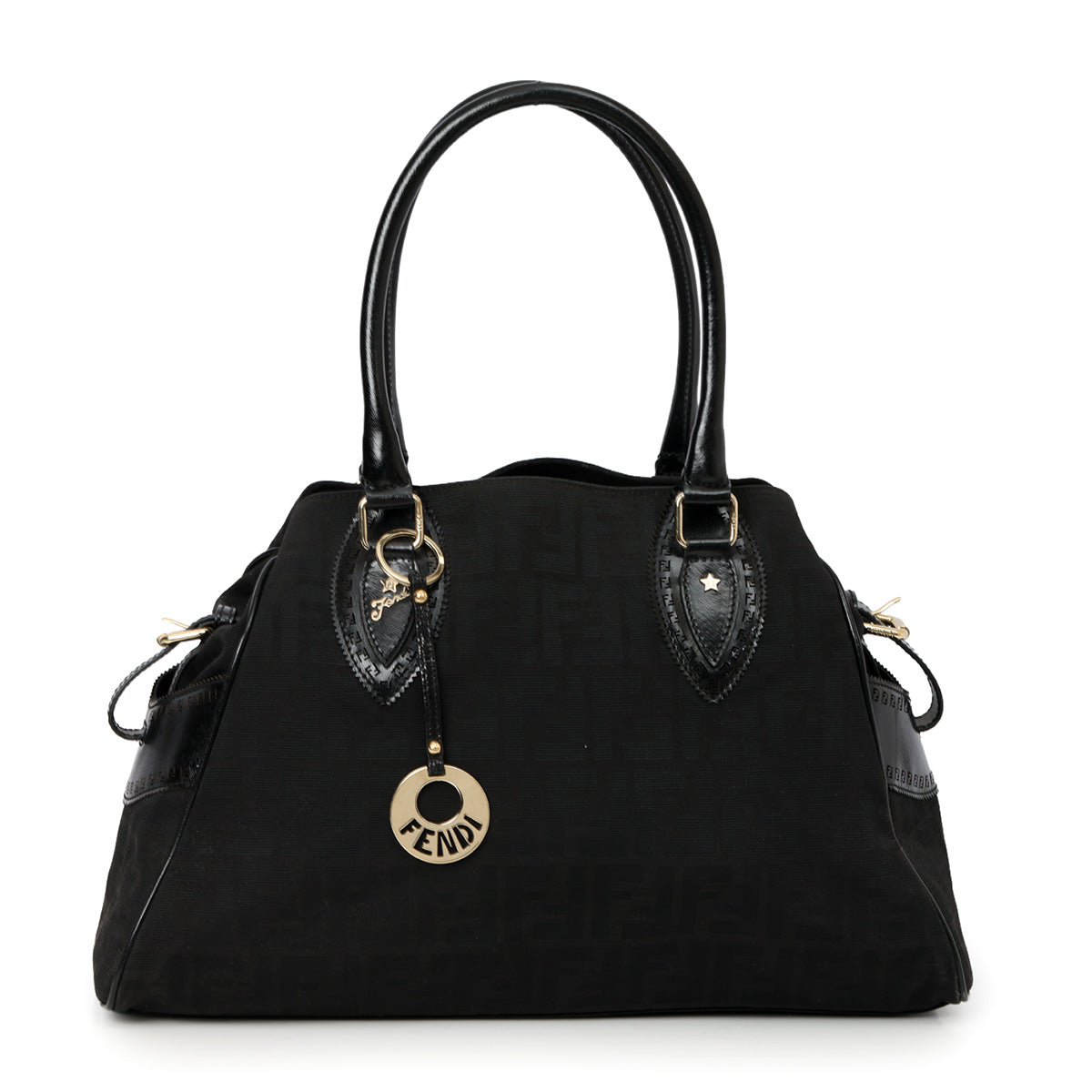 Black Jacquard Etnico Tote Bag