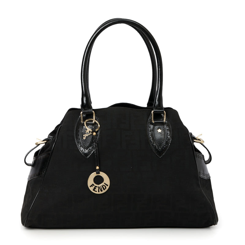 Pre-loved Fendi Black Jacquard Etnico Tote Bag