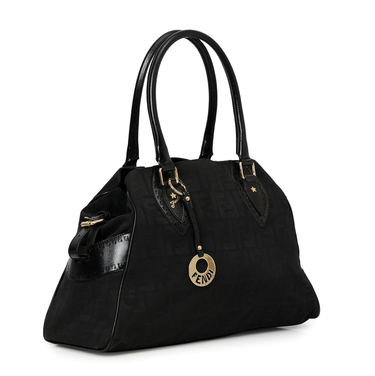 Black Jacquard Etnico Tote Bag