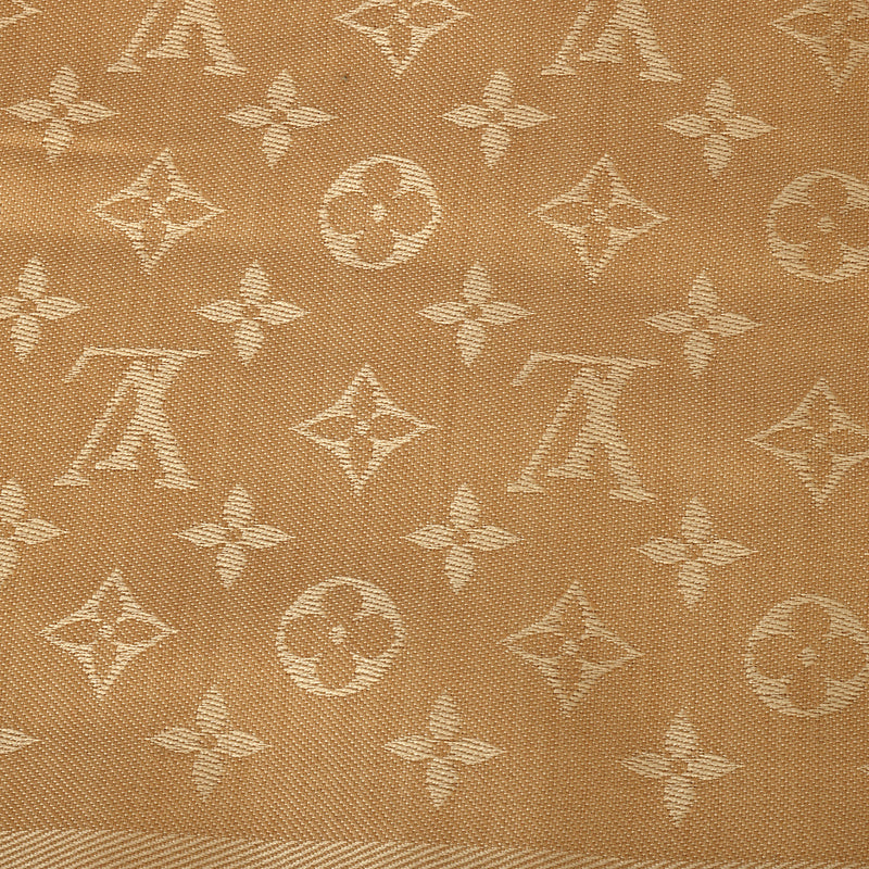 Beige Monogram Classic Shawl One Size