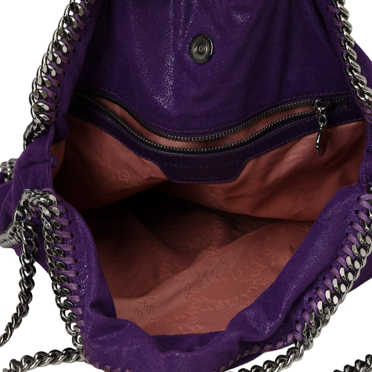 Purple Falabella Eco Shaggy 3 Chain Large Tote Bag