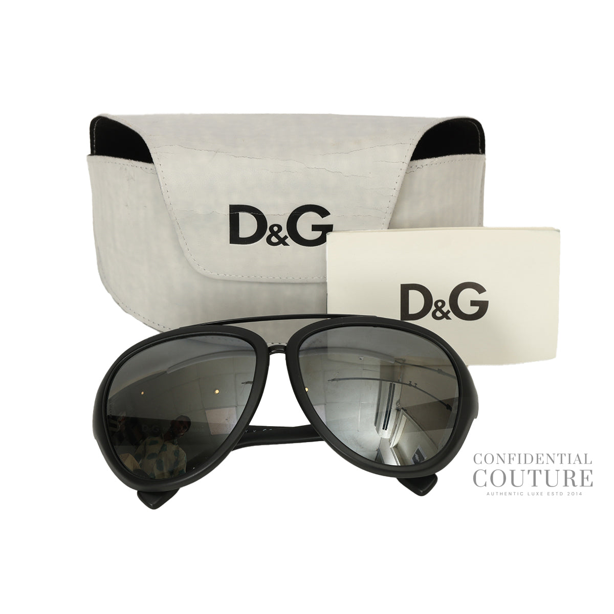 Black D&G 8092 Aviator Sunglasses