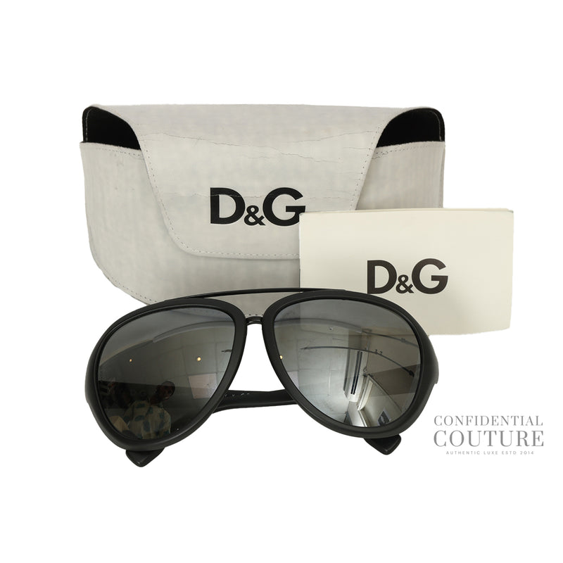 Black D&G 8092 Aviator Sunglasses