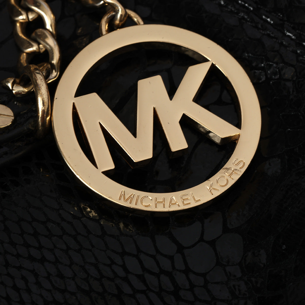 Black Python Embossed Tote Bag