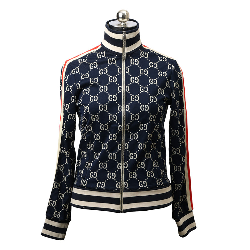 Blue GG Jacquard Cotton Jacket For Men- S