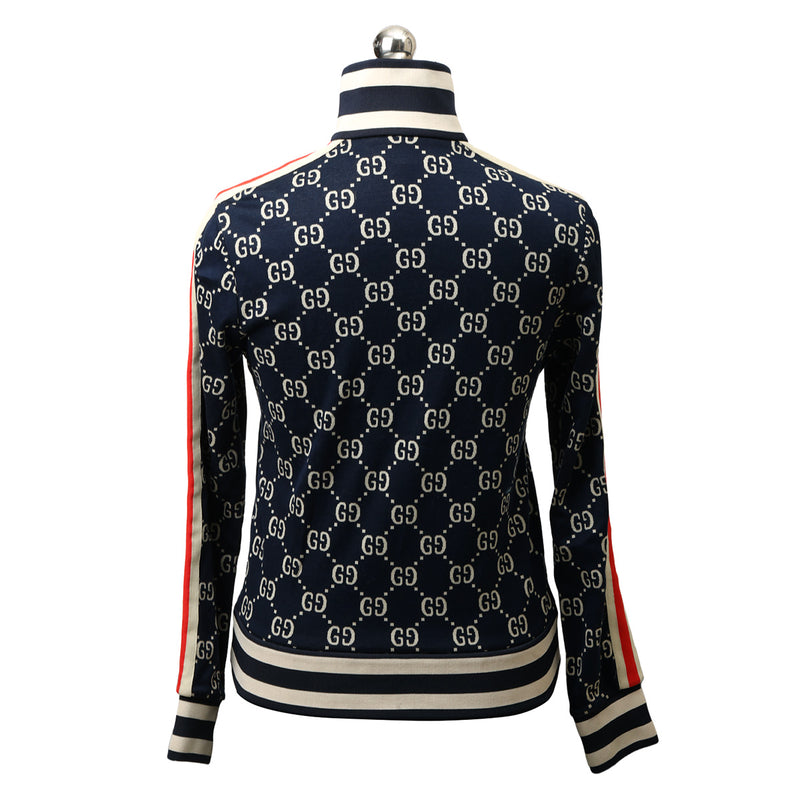 Blue GG Jacquard Cotton Jacket For Men- S