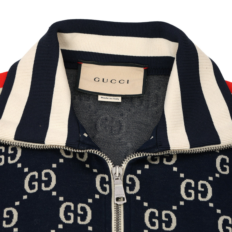 Blue GG Jacquard Cotton Jacket For Men- S