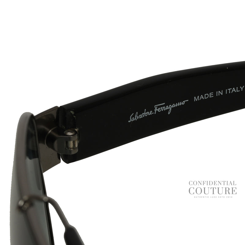Women pre loved salvatore ferragamo blue gradient 1153 aviator sunglasses