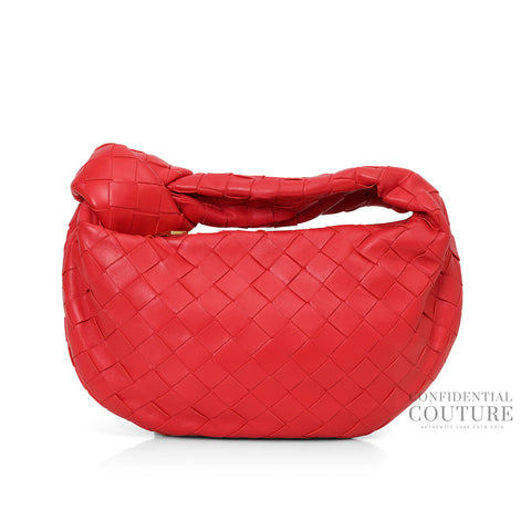 The Mini Jodie In Red Intrecciato leather Handbag