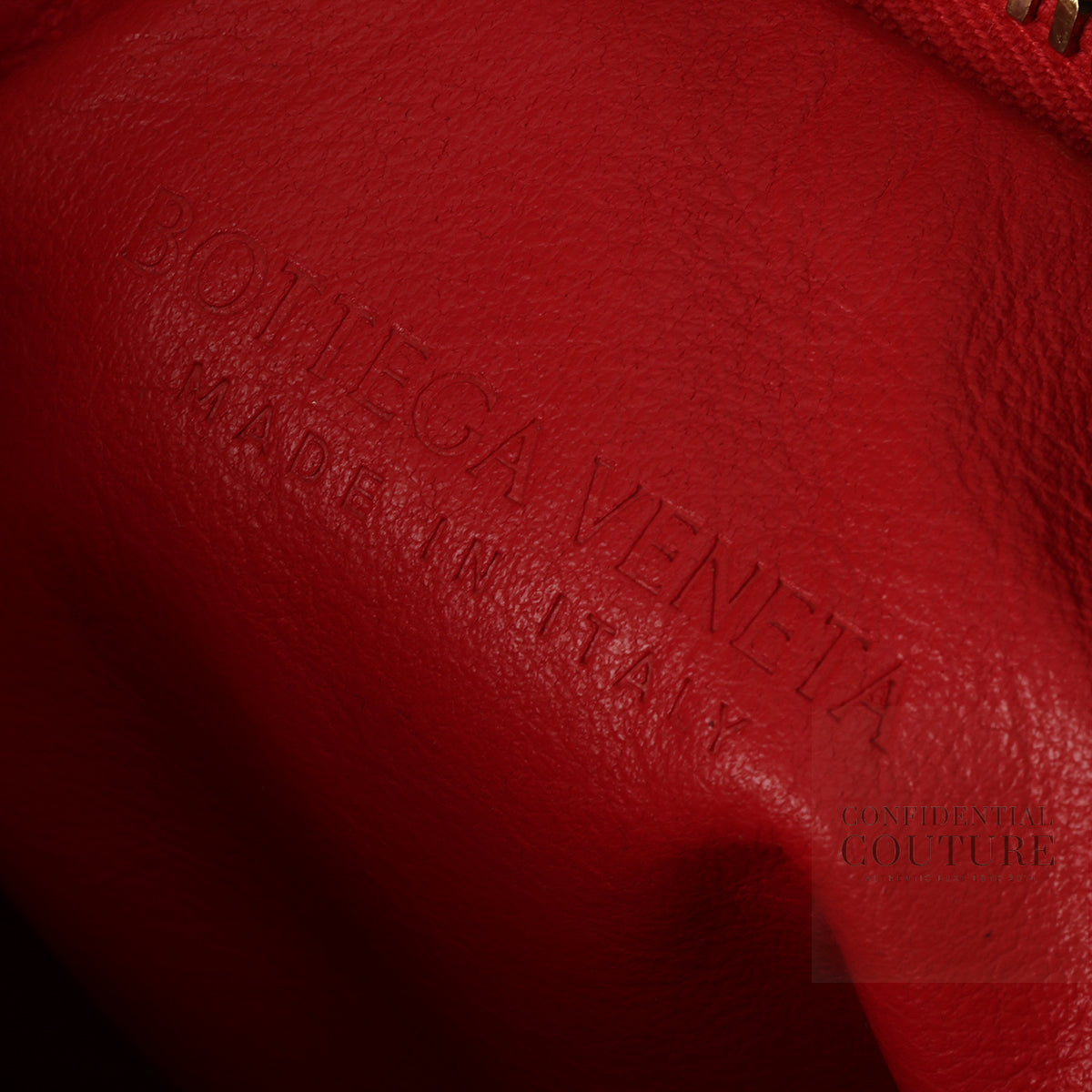 The Mini Jodie In Red Intrecciato leather Handbag