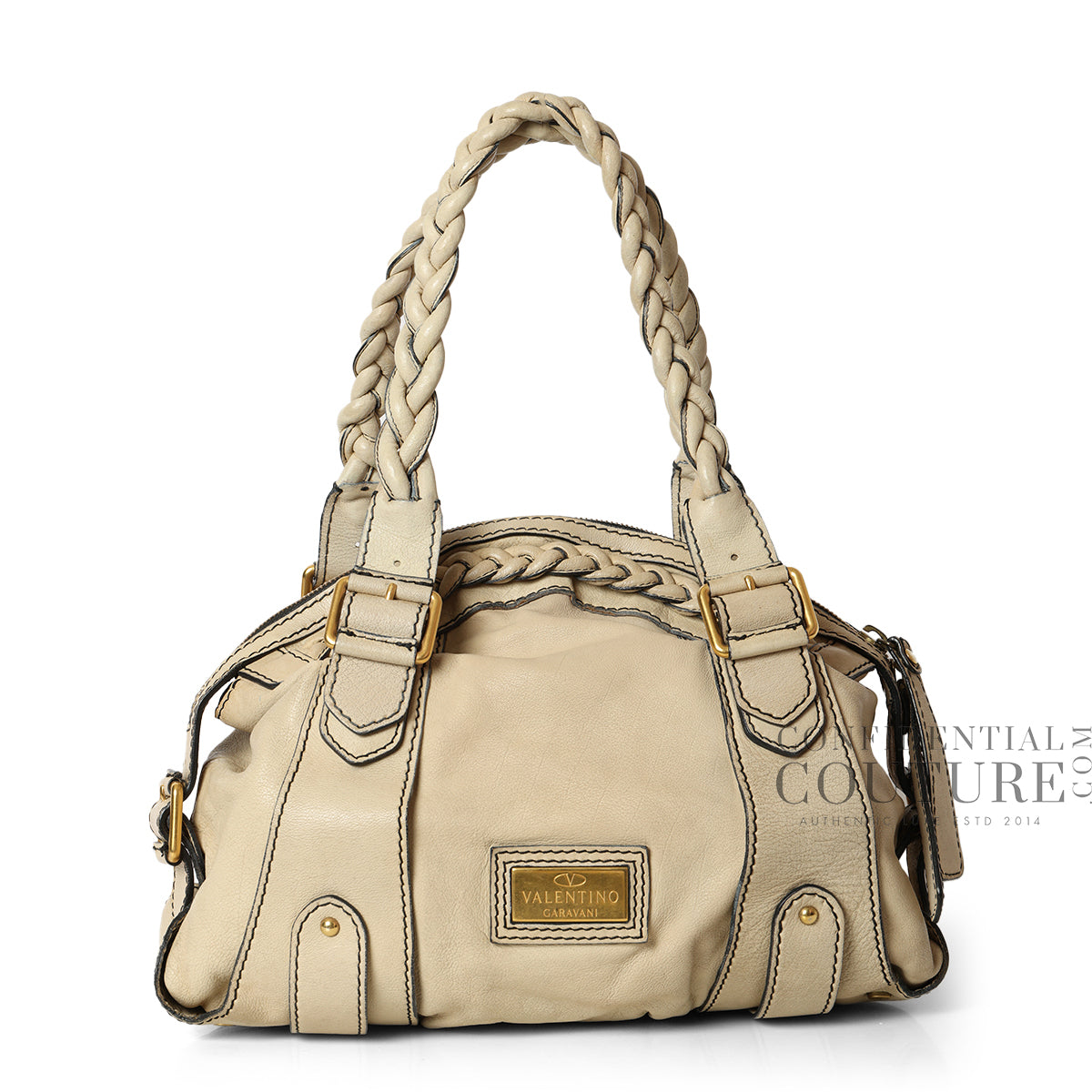Garavani Braided off-white Shoulder Bag