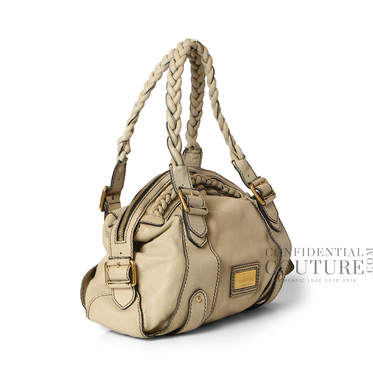 Garavani Braided off-white Shoulder Bag